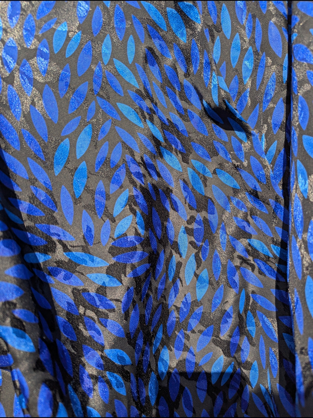 Vintage Leaf Print Sheer Shimmer Blouse 80s 90s Dark Academia Cottagecore Top - Picture 12 of 12